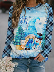 Casual Let It Snow Print Long Sleeve Sweatshirt