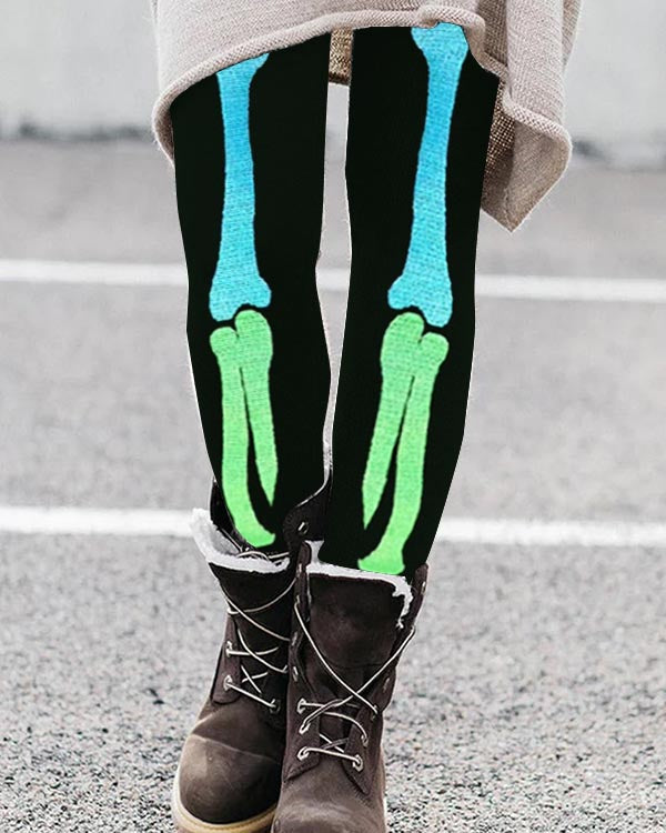 Personalized Fashionable Rainbow Skull Leggings