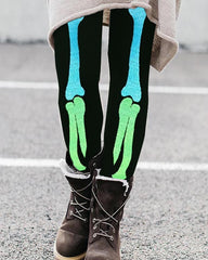 Personalized Fashionable Rainbow Skull Leggings