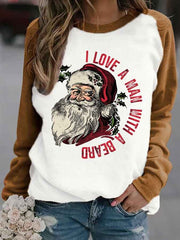 Merry Christmas Print Casual Sweatshirt
