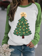 Christmas Tree Print Sweatshirt