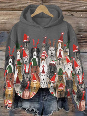 Christmas Dog Print Hoodie