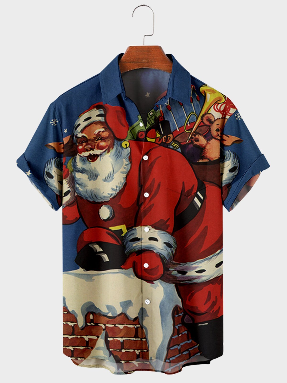 Christmas Cat element large short sleeve shirt