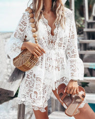 Hollow Out Crochet Lace Cover Up Dress