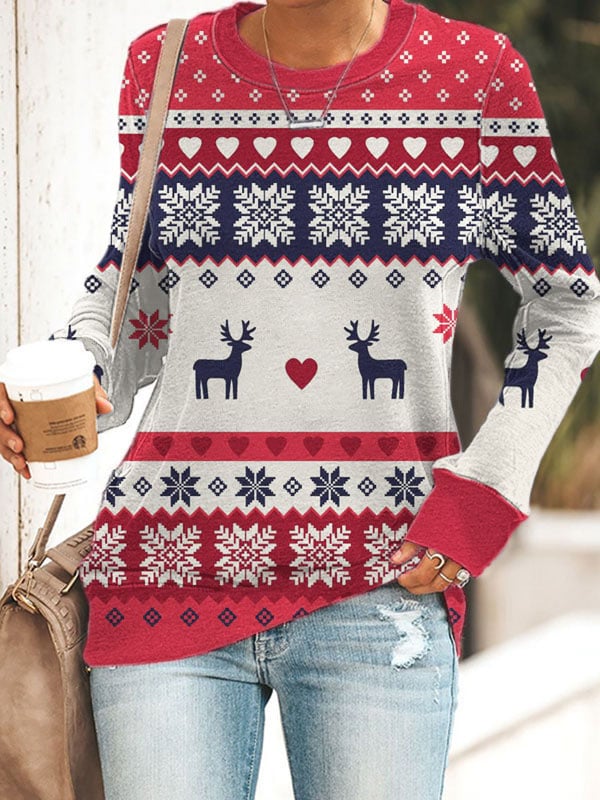 Christmas Holiday Patterned Sweatshirt