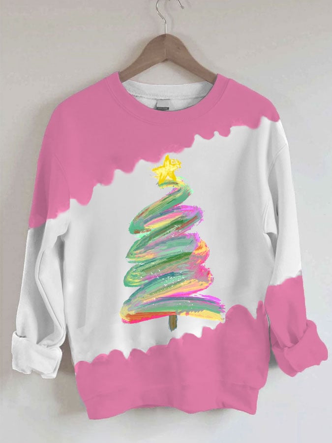 Oil Painting Christmas Tree Sweatshirt