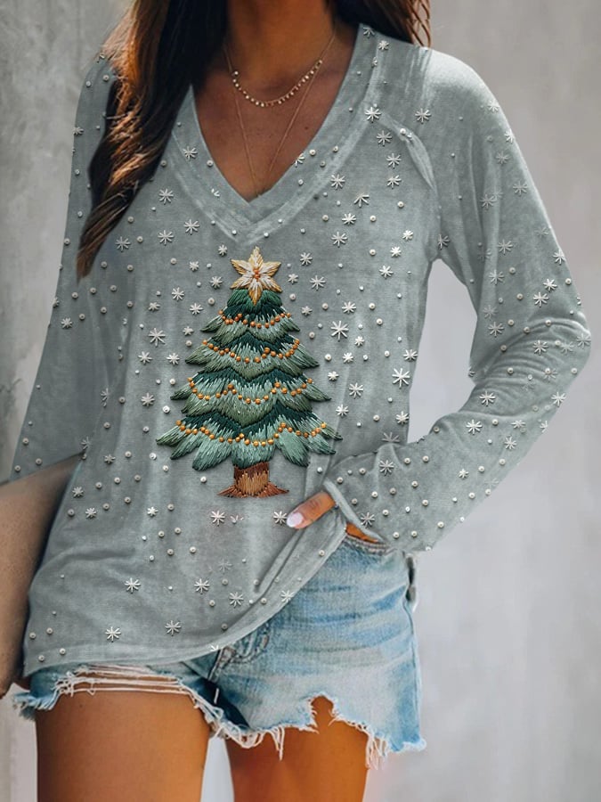 Retro Christmas Tree Casual T-Shirt