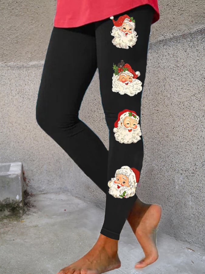 Santa Merry Christma Print Casual Leggings