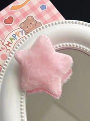 Star Pattern Fuzzy Hair Clip