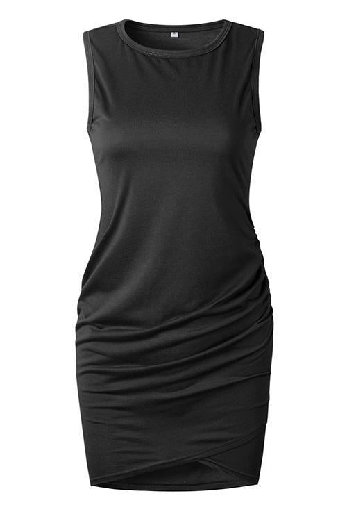 Asymmetry Ruched Sheath Mini Dress