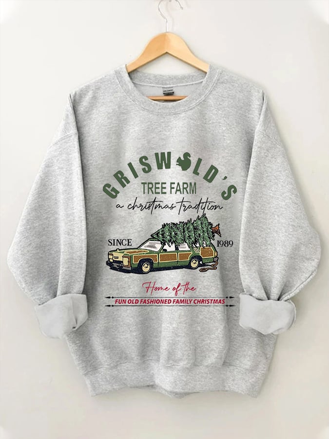 Women's Christmas Tree Vintage Griswold Christmas Print Sweatshirt