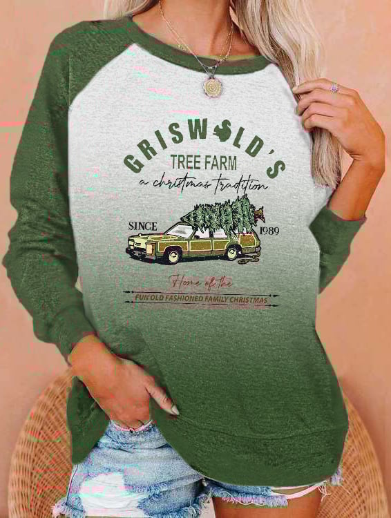 Christmas Tree Vintage Griswold Christmas Print Sweatshirt