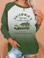 Christmas Tree Vintage Griswold Christmas Print Sweatshirt