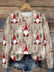 Christmas Gnome Print Sweatshirt