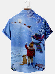 Christmas element large short sleeve shirt