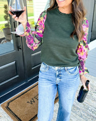 Floral Print Long Sleeve Top