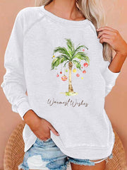 Hawaiian Christmas 'warmestwishes' print sweatshirt