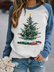 Christmas Tree Truck Print Sweatshirt