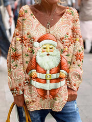 Women's Soft Skin Friendly Christmas Printed Top