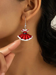 Christmas Princess Dress Acrylic Earrings