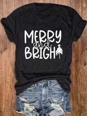 Christmas Merry & Bright Print T-Shirt