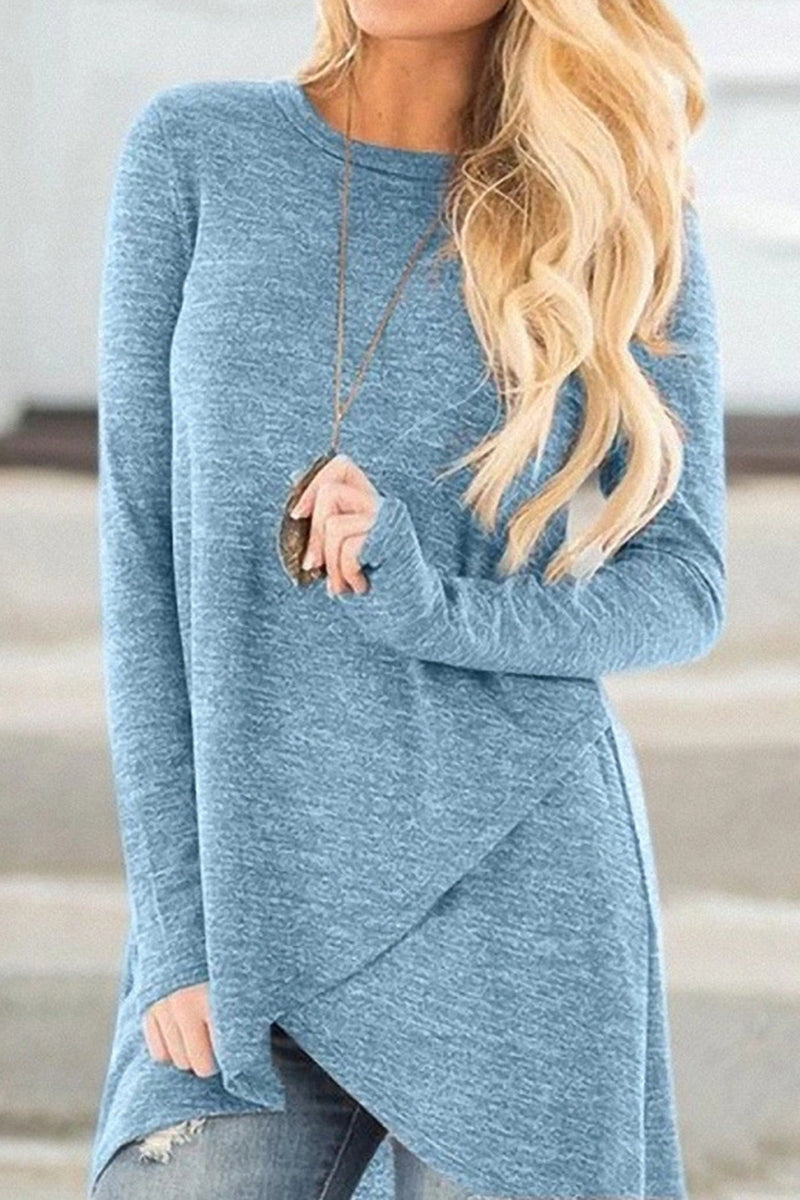 Casual Street Solid Solid Color O Neck Tops