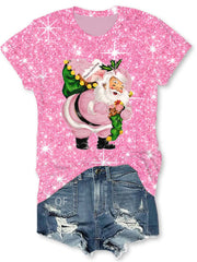 Merry Christmas Santa Print Tee