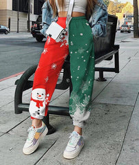 Christmas  printed loose fit gym harem pants