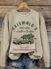 Griswold's Tree Farm Since 1989 Print Crew Neck Sweatshirt
