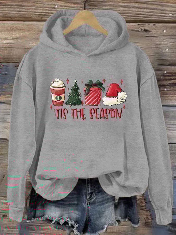Christmas 'Tis The Season' Print Hoodie