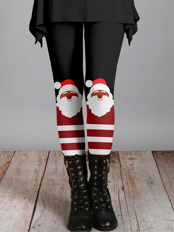 Christmas Print Flannel Leggings