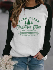 FARM FRESH Christmas trees Print Sweatshirt