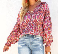 Floral Buttons Long Sleeve Top
