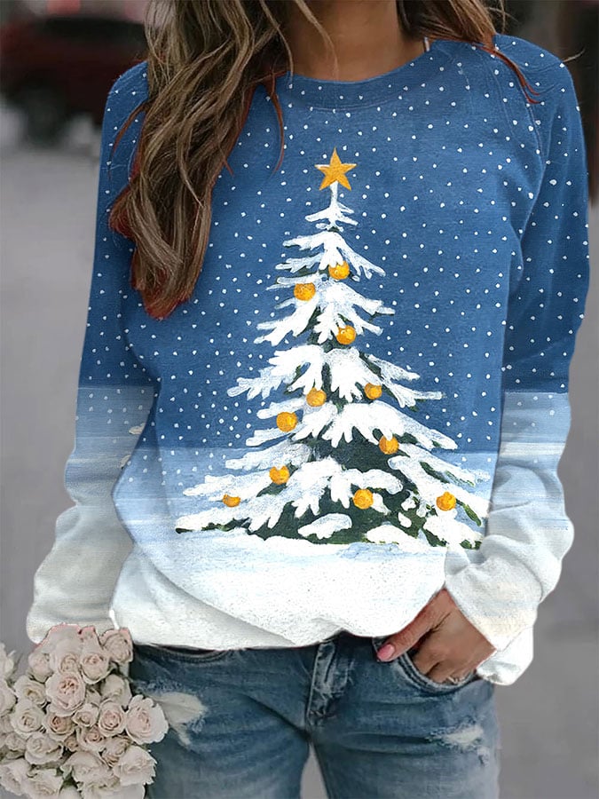 Merry Christmas Print Sweatshirt