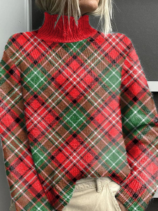 Merry Christmas Red White Green Twill Print Casual Sweatshirt