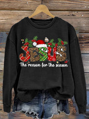 Jesus The Reason For The Season Casual Print Sweatshirt