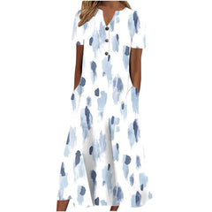 Printed deep V fashion maxi dresses