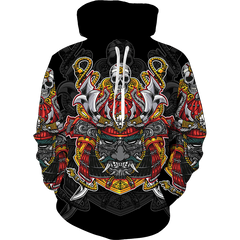 Men Hoodies Fashion Anime 3d Japanese Samurai Black Pullover