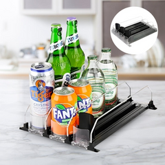 FridgeCaddyâ„?- refrigerator beverage organizer