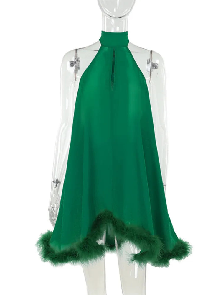 Alyvia Feather Mini Dress