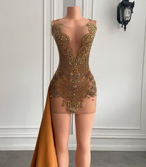 Angel Luxury Sheer Mesh Sparkly Dress