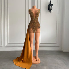 Angel Luxury Sheer Mesh Sparkly Dress