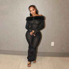 Britney Fur Pants Set