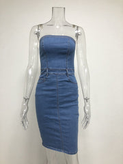 Strapless Denim Dress