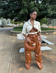 Cia Vintage Leather Cargo Pants