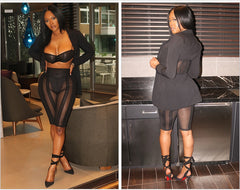 Ciara Sheer Blazer Short Set
