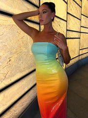 Cocktail Sequins Gradient Dress