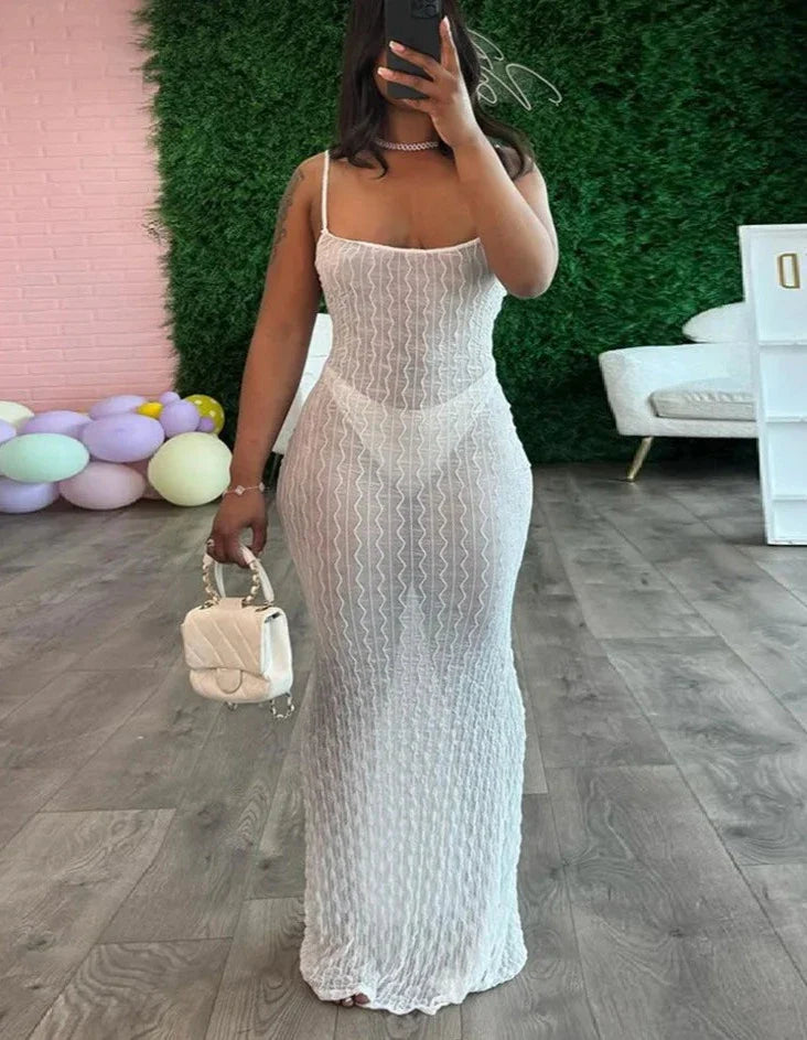 Come Thru Mesh Maxi Dress