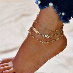 Crystal Anklet Set 3Pcs Set