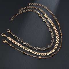 Crystal Anklet Set 3Pcs Set